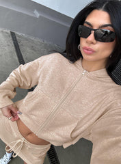 Revive Zip Through Hoodie Oat Marle