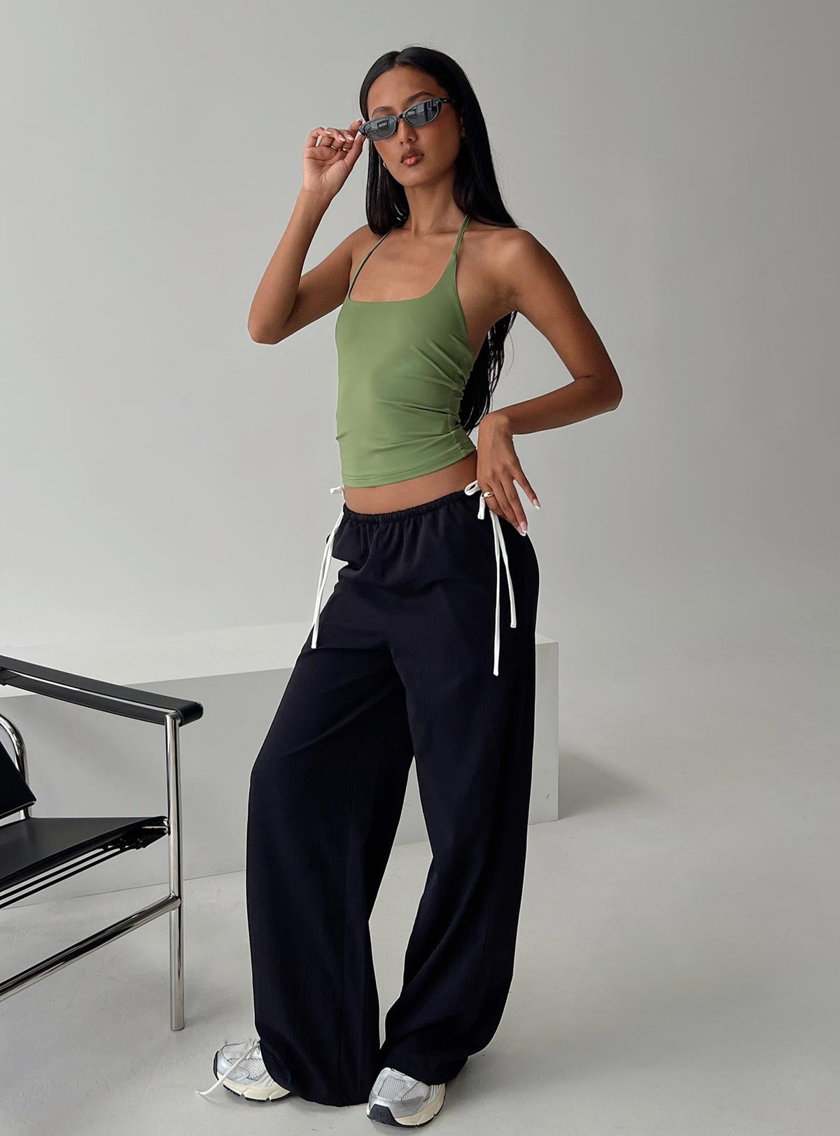 Sweet As Sugar Bow Pants Black / White