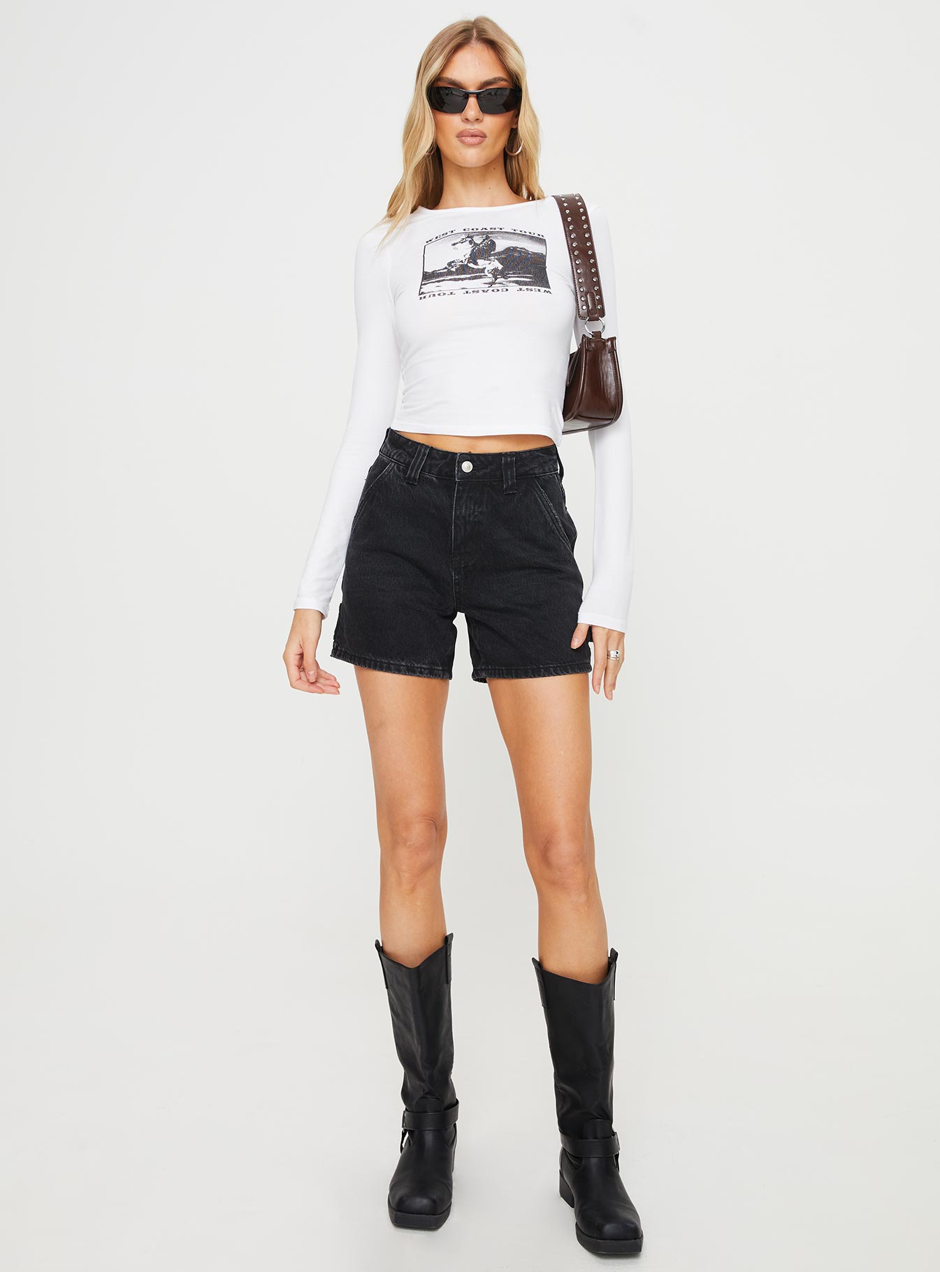 Lou Carpenter Denim Shorts Washed Black