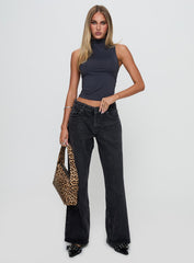 Serenitia Mid Rise Relaxed Jeans Washed Black Tall