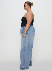 Naylor Wide Leg Jeans Light Wash Denim Curve