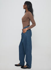 Forestier Pin Tuck Jeans Mid Blue