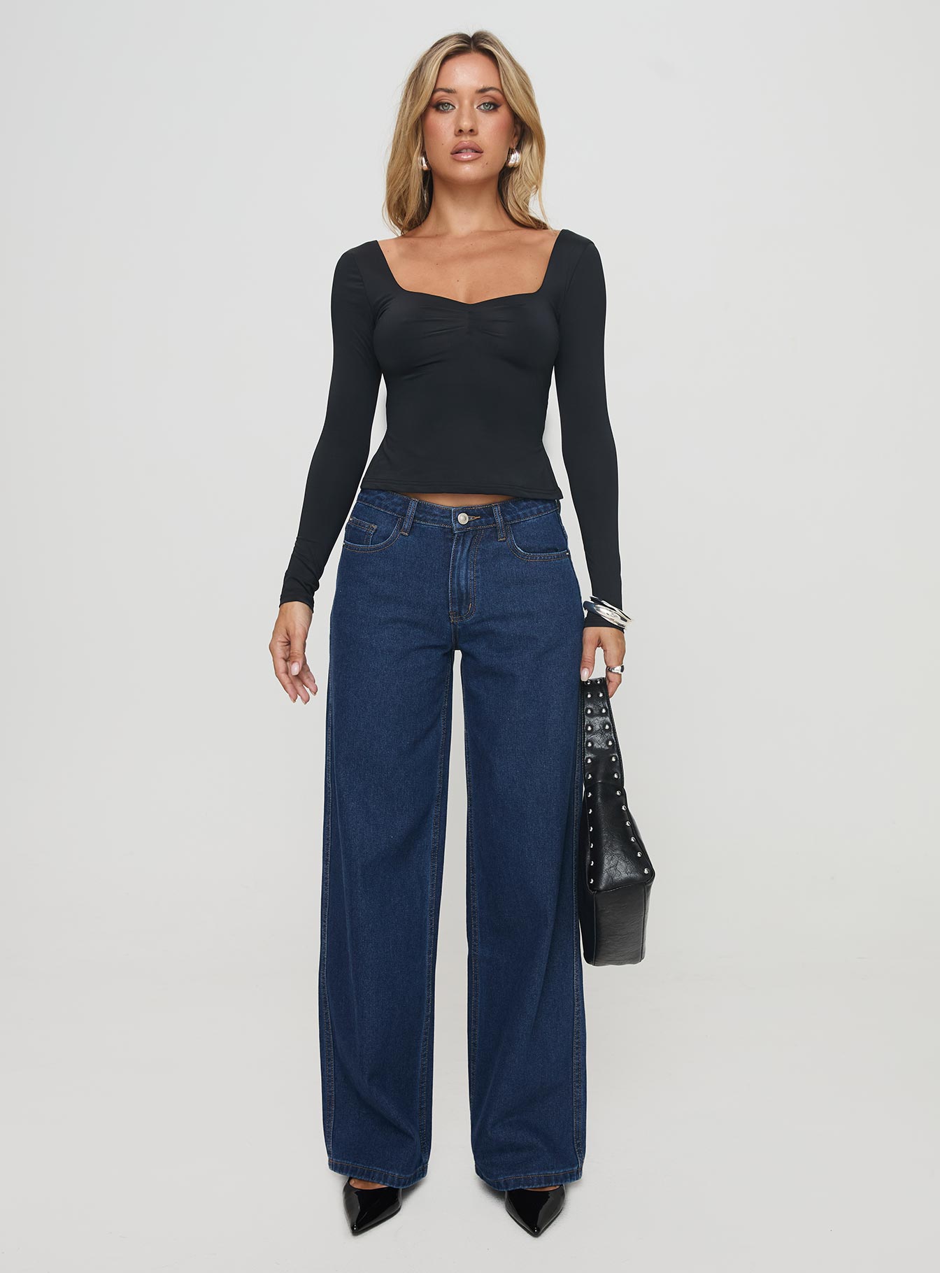 Rehna Long Sleeve Top Black